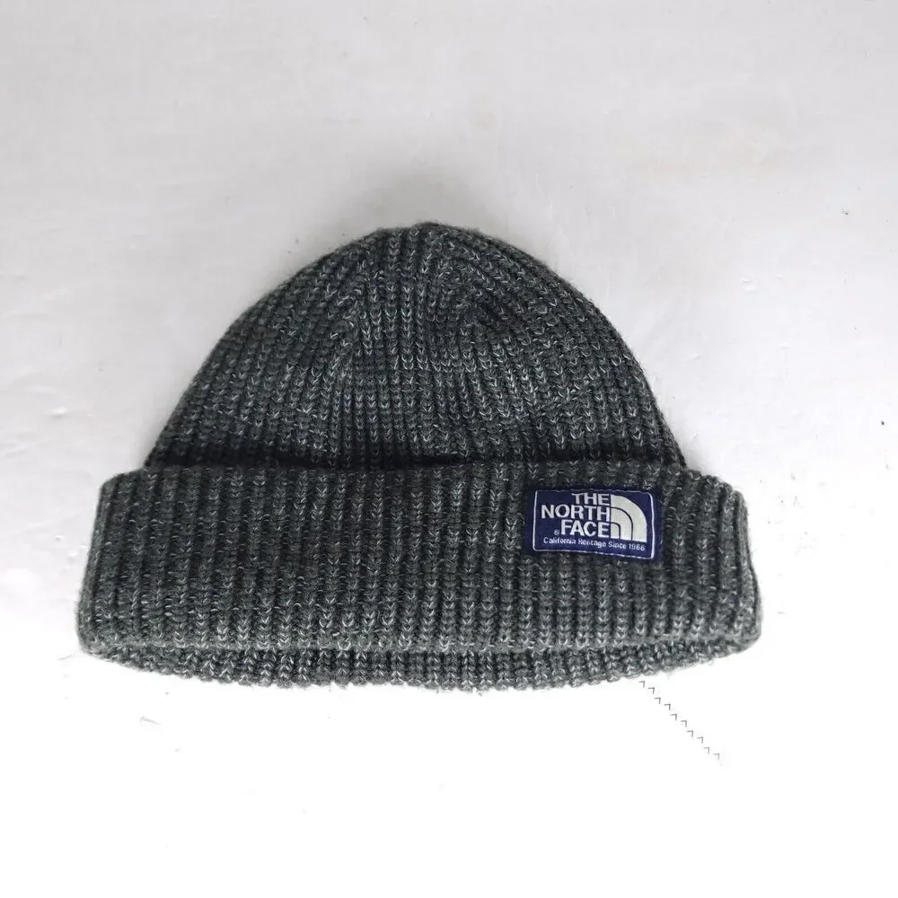 The North Face Unisex OS The Salty Dog Green Arcylic Ribbed Cuffed Beanie Hat